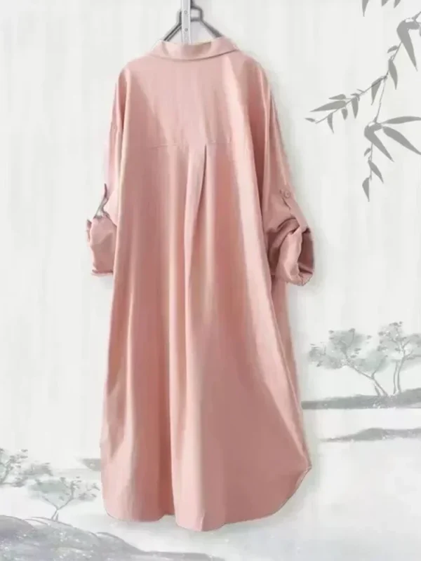 Plus Size Women Breathable Blouse Korean Shirt New Popular Loose Casual Fashion Simple Solid Female Long Sleeved Top Of Clothing - Image 3