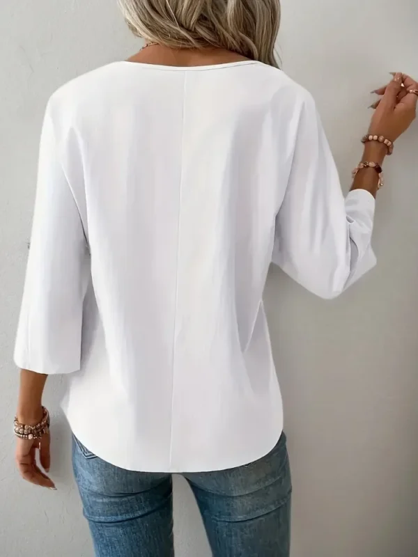 Plus Size Womens Fashion Summer Shirts Breathable Solid Plain Lady Clothings Crew Neck Loose Fit Blouses Half Sleeve Casual Tops - Image 3