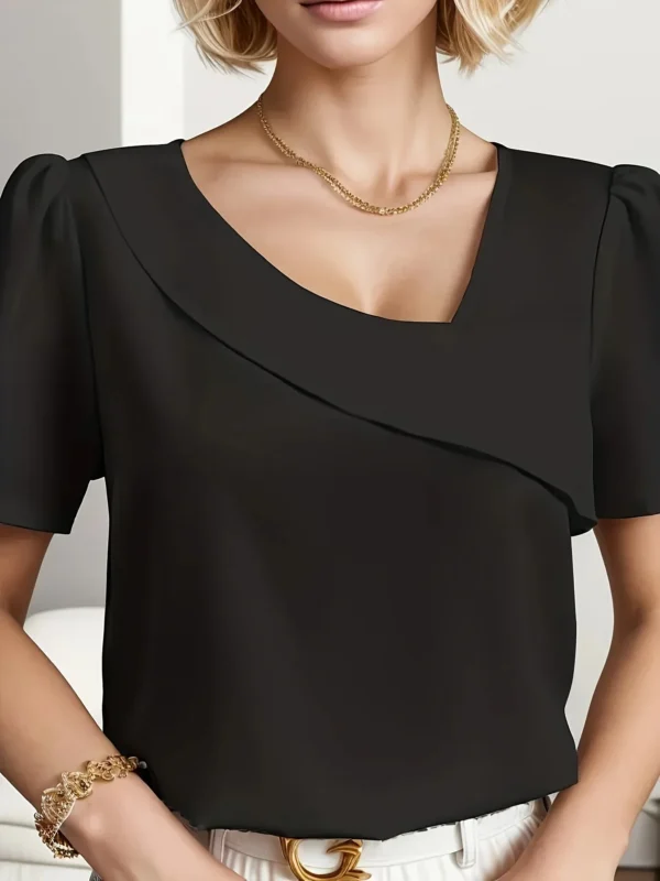 Plus SizeTemperament Blouse Casual Loose Woman Shirt Elegant Short Sleeve Blouse Weekday
