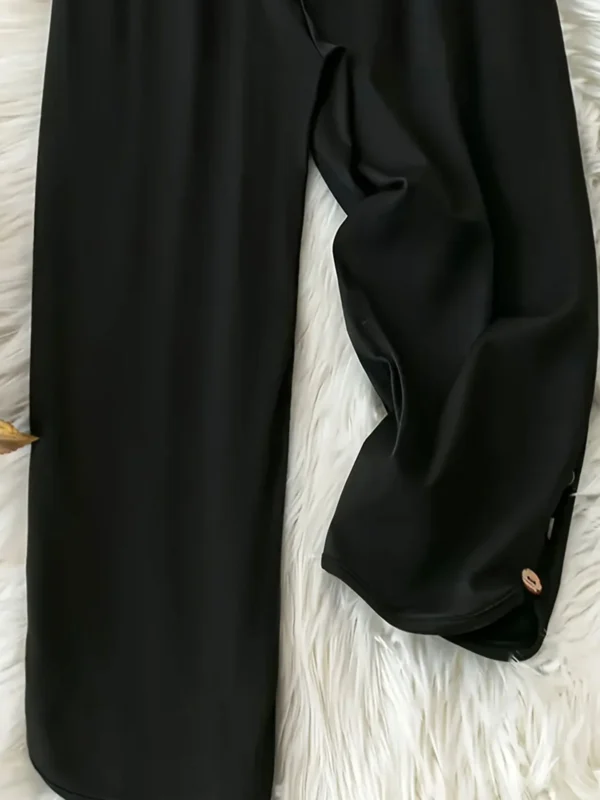Womens Plus Size Straight Leg Pants Black Casual Machine Washable Trousers with Pockets SpringFall Versatile Comfort Fit - Image 6