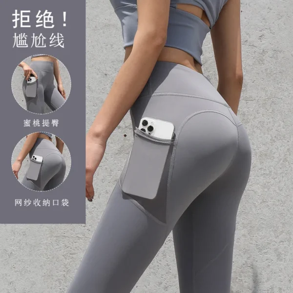 2024 Yoga Pants With Pocket Women Leggings For Fitness Nylon High Waist Long Pants Women Hip Push UP Tights Women Gym Clothing - Image 5