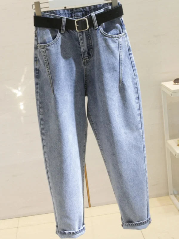 Spring Autumn plus Size Denim Jeans Women's Student BF Loose Slimming Harem Carrot Pants Trendy High Waist Nine Points - Image 4