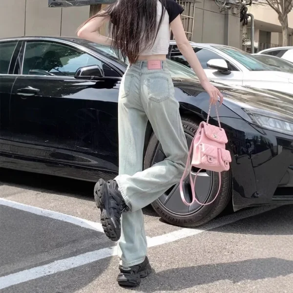 High Waist Wide Leg Jeans Women's Summer Versatile Thin New Loose Slimming Drapey Narrow Straight Cut Pants - Image 3
