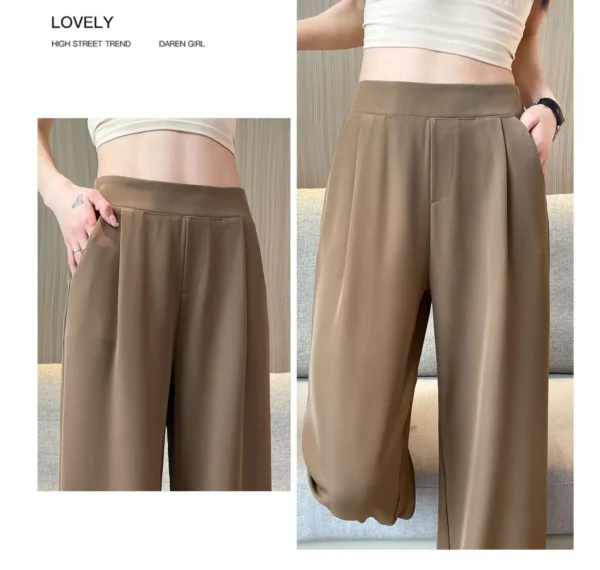 casual pants woman High sense pendant black suit wide leg high waist straight leg loose women's pants - Image 4