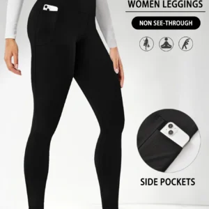 Super Soft Sports Leggings With Pockets For Women High Waisted Workout Yoga Running Push Up Gym Fitness Tight Pants Women's