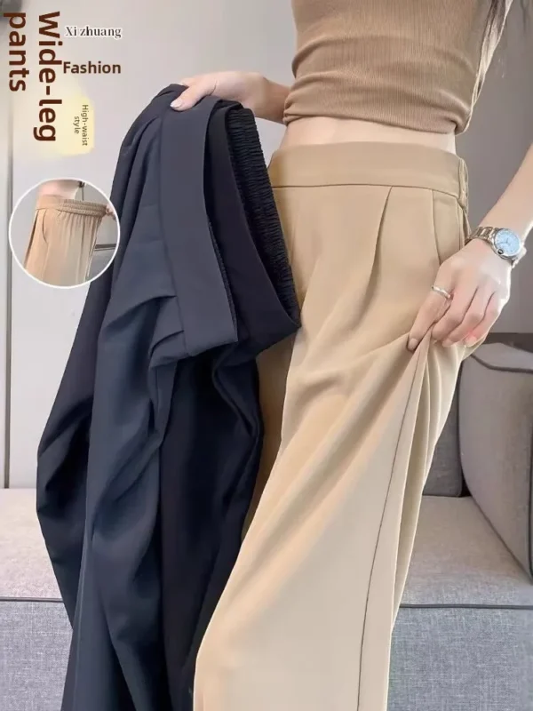 High Waist Wide Leg Pants Women's Loose Casual Straight Cut Slimming Concealing Long Trousers Korean Sle Commute Faion - Image 2