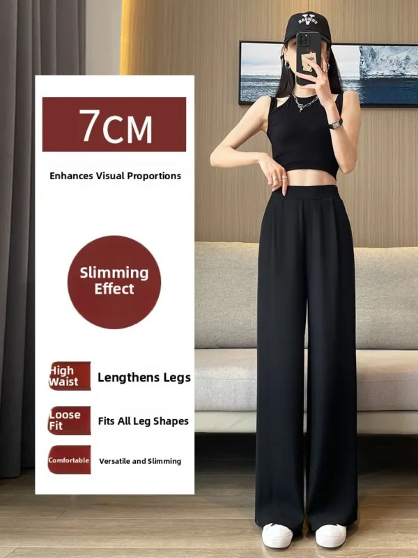 High Waist Wide Leg Pants Women's Loose Casual Straight Cut Slimming Concealing Long Trousers Korean Sle Commute Faion - Image 5
