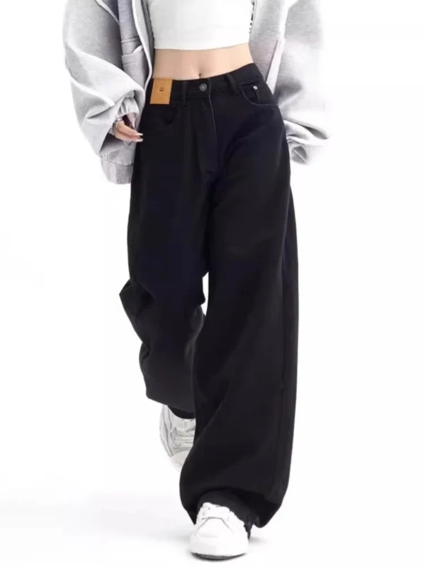 Bla Wide Leg Denim Jeans Women's Loose Fit High Waist Straight Leg Long Pants Pear aped Body Jeans Autumn New Sle - Image 4