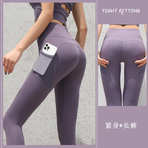 2024 Yoga Pants With Pocket Women Leggings For Fitness Nylon High Waist Long Pants Women Hip Push UP Tights Women Gym Clothing - Image 3