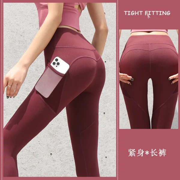 2024 Yoga Pants With Pocket Women Leggings For Fitness Nylon High Waist Long Pants Women Hip Push UP Tights Women Gym Clothing - Image 6