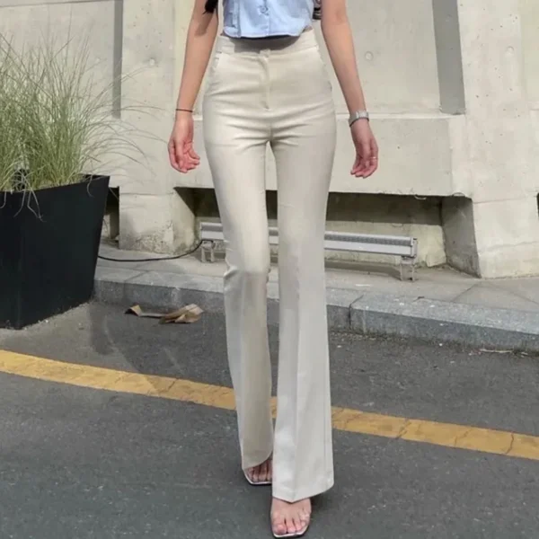 Slimming High Waist Flared Casual Pants Women's Long Trousers Korean Sle Leg Lengthening Effect Versatile Casual Trousers - Image 3