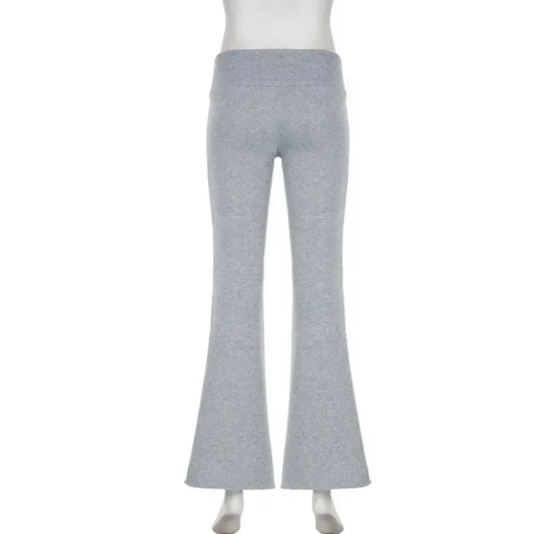 Casual Sexy Basic Solid Flare Pants Y2K Slim Low-Waisted Boot Cut Pants Women 2024 Autumn Spring Fashion Streetwear Lady - Image 6