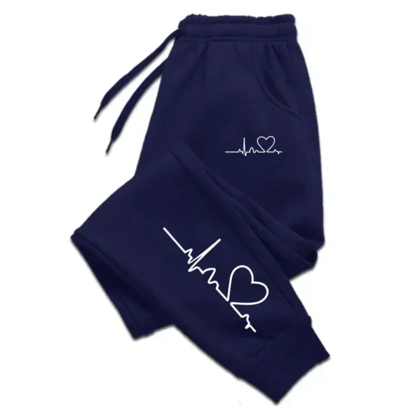 Hot Sales Womens Sweatpants Daily Casual Pants High Quality Fitness Tracksuit Trousers Heart Print Street Sport Jogging Pants - Image 4
