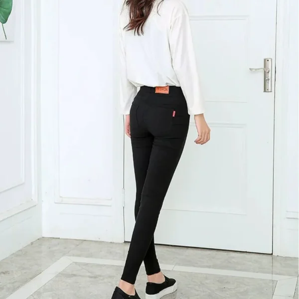2025 New Autumn Black Pencil Pants Women Korean Style Tight Stretch Office Lady Denim Pants Elegant Comfy Ankle Length Jeans - Image 2