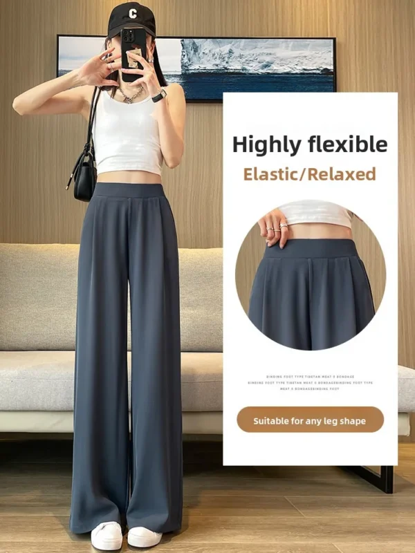 High Waist Wide Leg Pants Women's Loose Casual Straight Cut Slimming Concealing Long Trousers Korean Sle Commute Faion - Image 3