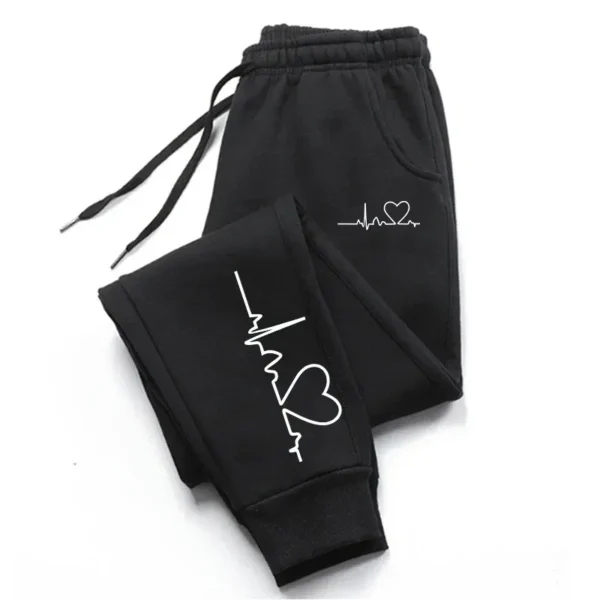 Hot Sales Womens Sweatpants Daily Casual Pants High Quality Fitness Tracksuit Trousers Heart Print Street Sport Jogging Pants - Image 5