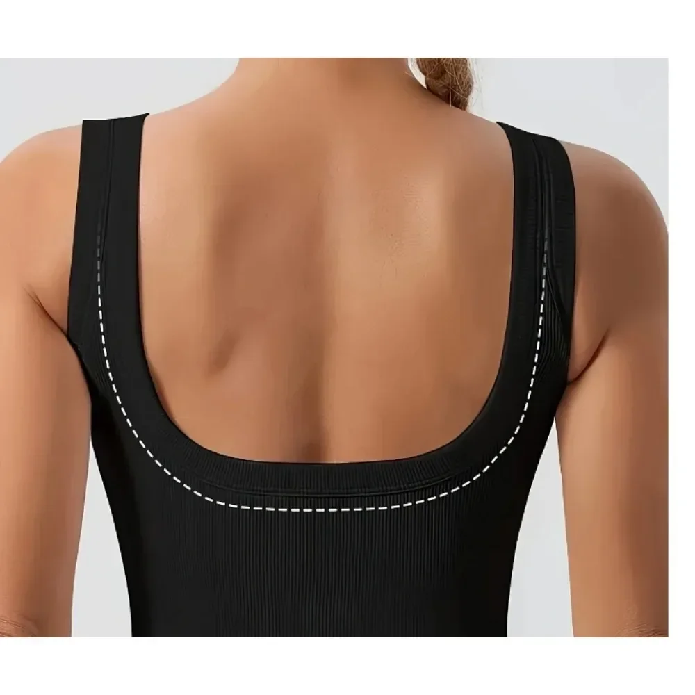 Plus Size XL-5XL New best-selling women's sports vest with suspender top and bottom vest for comfortable solid color home wear - Image 3