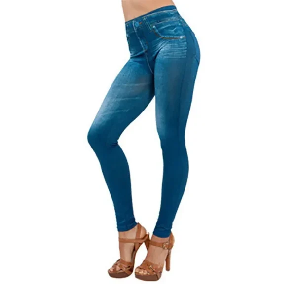 Women's Seamless Denim-Look Leggings Fitness Leggings High Elastic Butt Liftting Yoga Pants High Waist Gym Trainning Print Tight - Image 5