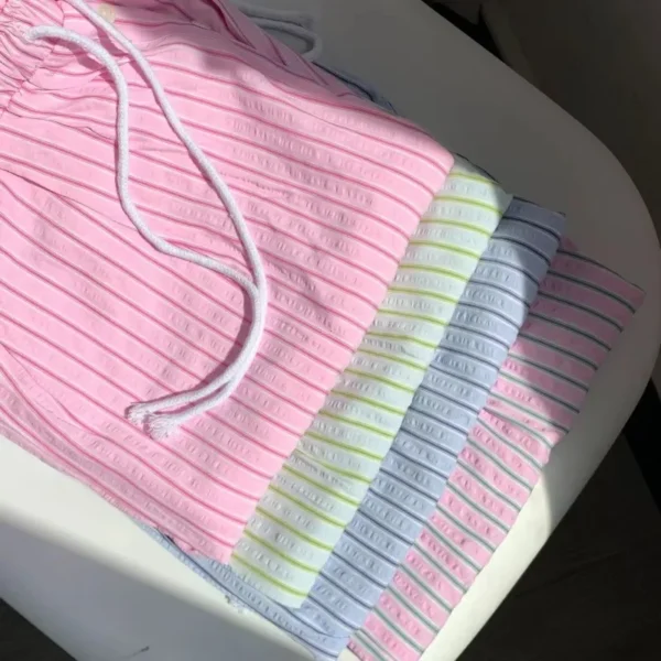 Korean Casual Striped Drawstring Straight Pant Y2k Women Loose Holiday Pants Perppy Sweet Pink High Waist Office Trousers - Image 2
