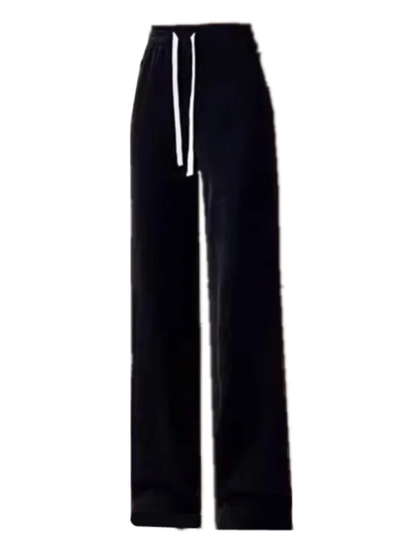 High Waist Wide Leg Pants Women's Autumn Winter Flannel Fce Lined Casual Loose Fit Trousers Nine Points Commute Sle - Image 3