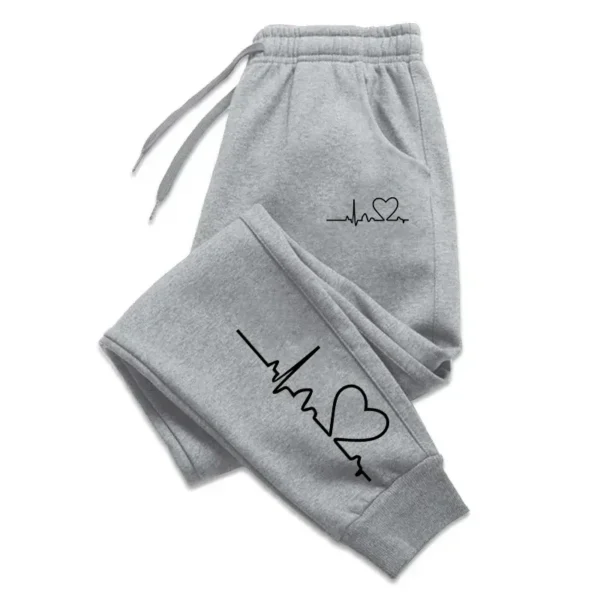 Hot Sales Womens Sweatpants Daily Casual Pants High Quality Fitness Tracksuit Trousers Heart Print Street Sport Jogging Pants - Image 2