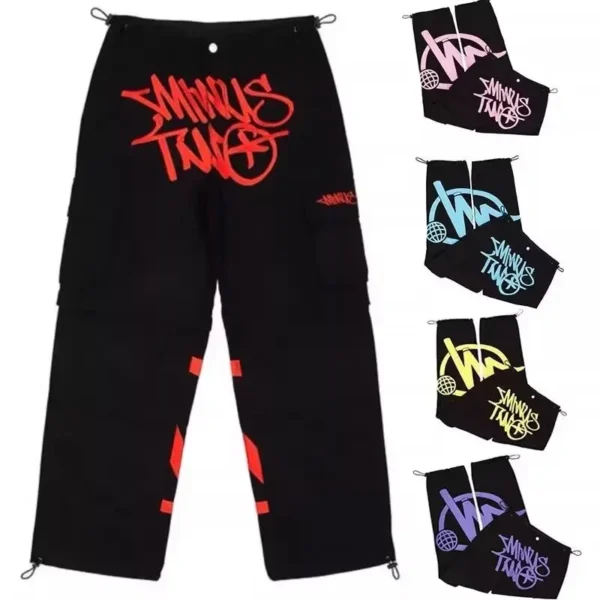 Casual Printed Elastic Pocket Pants Men's Long Trousers Comfortable Elastic Waistband with Pockets Fashionable Leisure Style