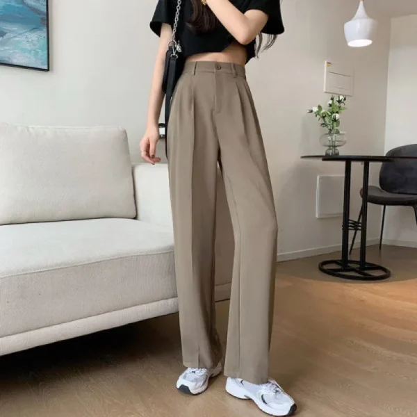 High Waist Loose Wide Leg Pants Women's Summer Korean Style Suit Pants Slimming Large Size Floor-Length Casual Trousers - Image 4