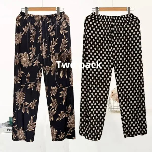 Ice Silk Thin Casual Mom Pants Autumn Winter Nine Points Long Trousers for Middle Aged And Elderly Women Comfortable Loose Fit - Image 4