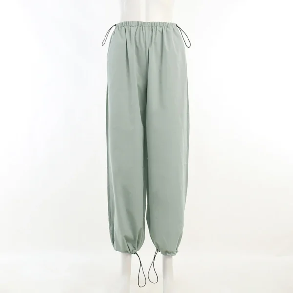 Y2k Cargo Women Drawstring Pants Low Waist Sweatpant Streetwear Vintage Baggy Wide Leg Trousers Oversized Parachute Jogger Pants - Image 6