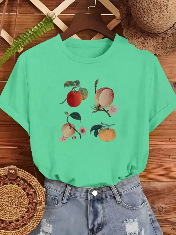 Plus Size Persimmon Peach Blossom Inspired Graceful Fashion Top For Stylish Curves