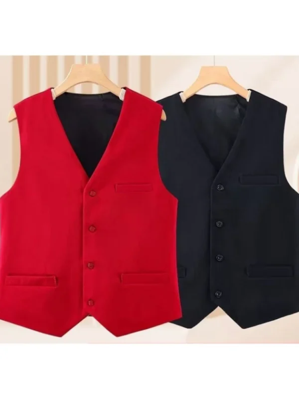 New Casual Chic In Office Lady's Plus Size Waistcoat Matching Elegant Lady's Vest V-Neck Sleeveless Tank Top Loose Coat Jacket - Image 2