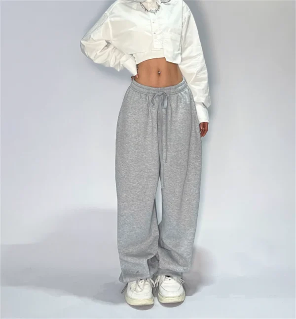 Women Harajuku Wide Leg Sweatpants 2025 Spring Fall Solid Fashion Sport Pant Female Casual Oversize Clothes Lady Baggy Trousers - Image 3
