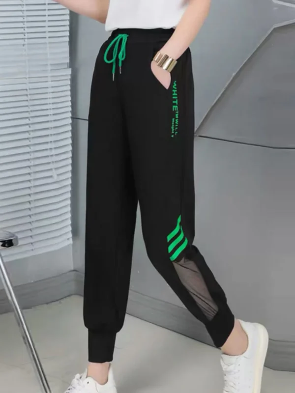 Ice Silk Qui Dry Summer Thin Me Harlan Pants Women's Spor Slimming High Waist Nine Point Casual Pants Korean Sle - Image 2