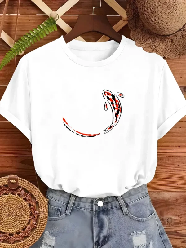 Plus Size Graceful Koi - Inspired Fashion Garment For Stylish Curve - Loving Ladies
