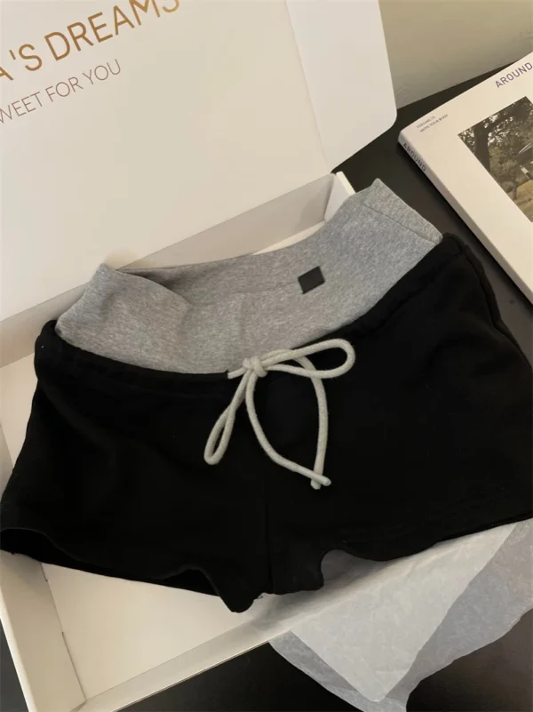 Low Waist Slim Fit orts Women's Outerwear Home Pants Color Blo Tee-Quarter Length Spor Pants Asymmetrical Korean Sle