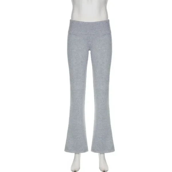 Casual Sexy Basic Solid Flare Pants Y2K Slim Low-Waisted Boot Cut Pants Women 2024 Autumn Spring Fashion Streetwear Lady - Image 5