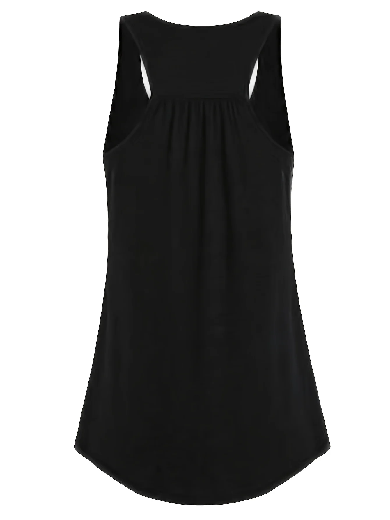 Plus Size Solid Wide Strap Tank Tops Women's Plus Slight Stretch Round Neck Basic Tank Tops - Image 2