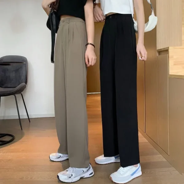 High Waist Loose Wide Leg Pants Women's Summer Korean Style Suit Pants Slimming Large Size Floor-Length Casual Trousers - Image 2