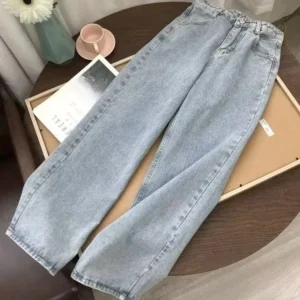 High Waist Dad Jeans Women's Summer New Sle Korean Loose Slimming Wide Leg Long Pants Thin Denim Fabric Autumn Season