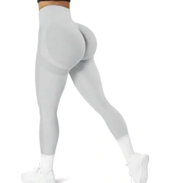 Women's tight yoga seamless pants, solid color multi-color optional, high waist belly-closing exercise running Capri yoga pants, - Image 2
