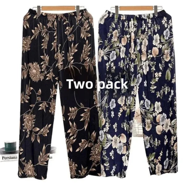 Ice Silk Thin Casual Mom Pants Autumn Winter Nine Points Long Trousers for Middle Aged And Elderly Women Comfortable Loose Fit - Image 5