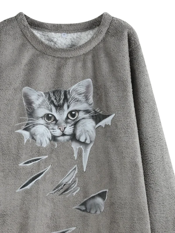 Women Plus size woven spring and autumn sweatshirt - Image 3