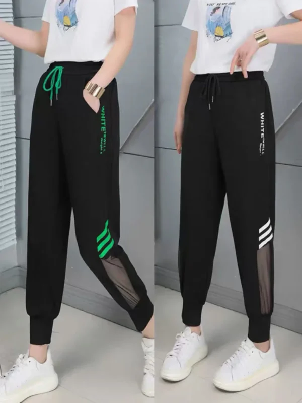 Ice Silk Qui Dry Summer Thin Me Harlan Pants Women's Spor Slimming High Waist Nine Point Casual Pants Korean Sle