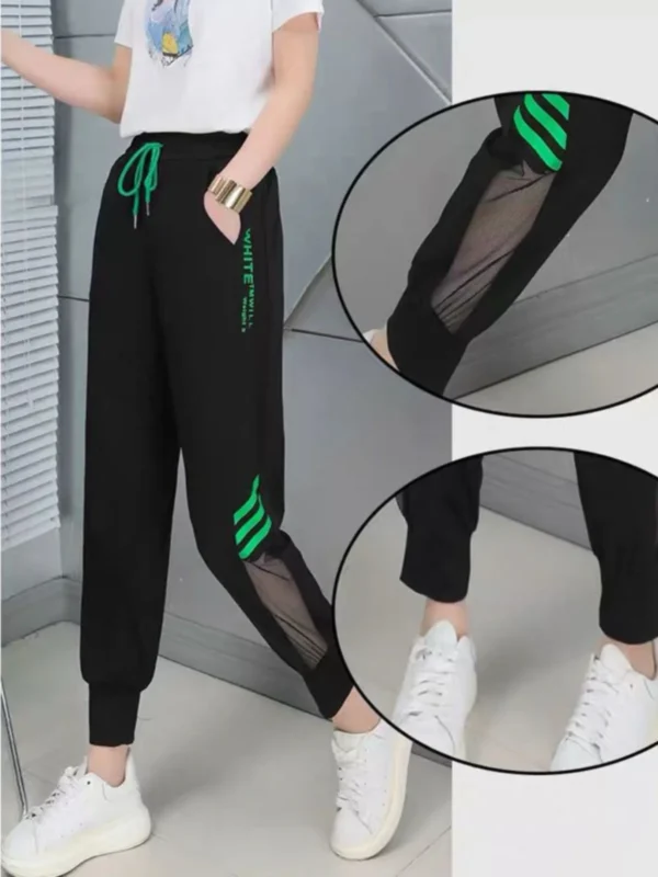 Ice Silk Qui Dry Summer Thin Me Harlan Pants Women's Spor Slimming High Waist Nine Point Casual Pants Korean Sle - Image 4