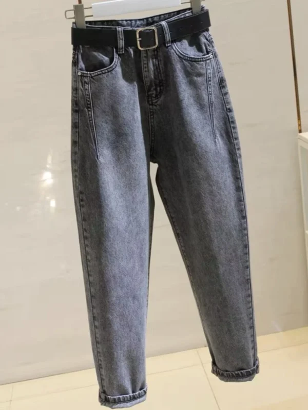 Spring Autumn plus Size Denim Jeans Women's Student BF Loose Slimming Harem Carrot Pants Trendy High Waist Nine Points