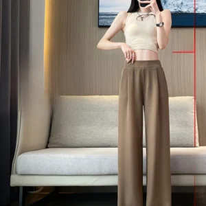 High Waist Wide Leg Pants Women's Loose Casual Straight Cut Slimming Concealing Long Trousers Korean Sle Commute Faion