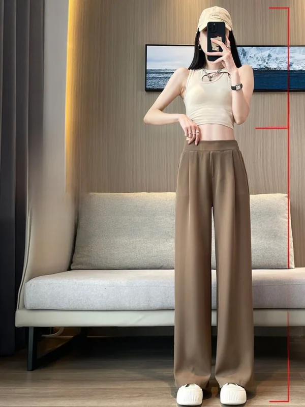 High Waist Wide Leg Pants Women's Loose Casual Straight Cut Slimming Concealing Long Trousers Korean Sle Commute Faion
