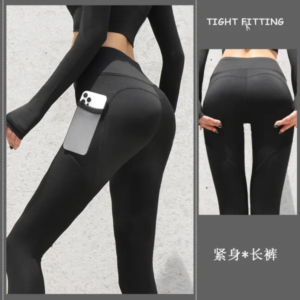 2024 Yoga Pants With Pocket Women Leggings For Fitness Nylon High Waist Long Pants Women Hip Push UP Tights Women Gym Clothing - Image 2