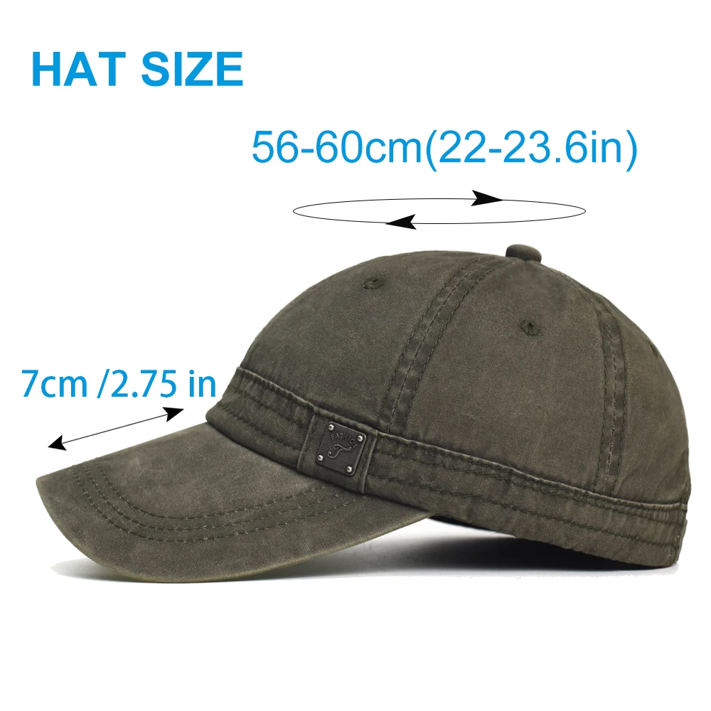 Washed Cotton Baseball Cap Men Women Casual Vintage Dad Hat Adjustable Trucker Style Low Profile Outdoor - Image 2