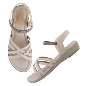 Shoetopia Women's SND-1080 Grey Flat Sandal-7 Kids UK (SND-1080-Grey)-EU40